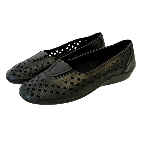 Propet Cabrini Women’s Ballet Slip On Perforated Black Leather Comfort Flats- 9M - Picture 4 of 14